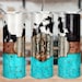 Cow Print and Turquoise Skinny Tumbler Sublimation Design