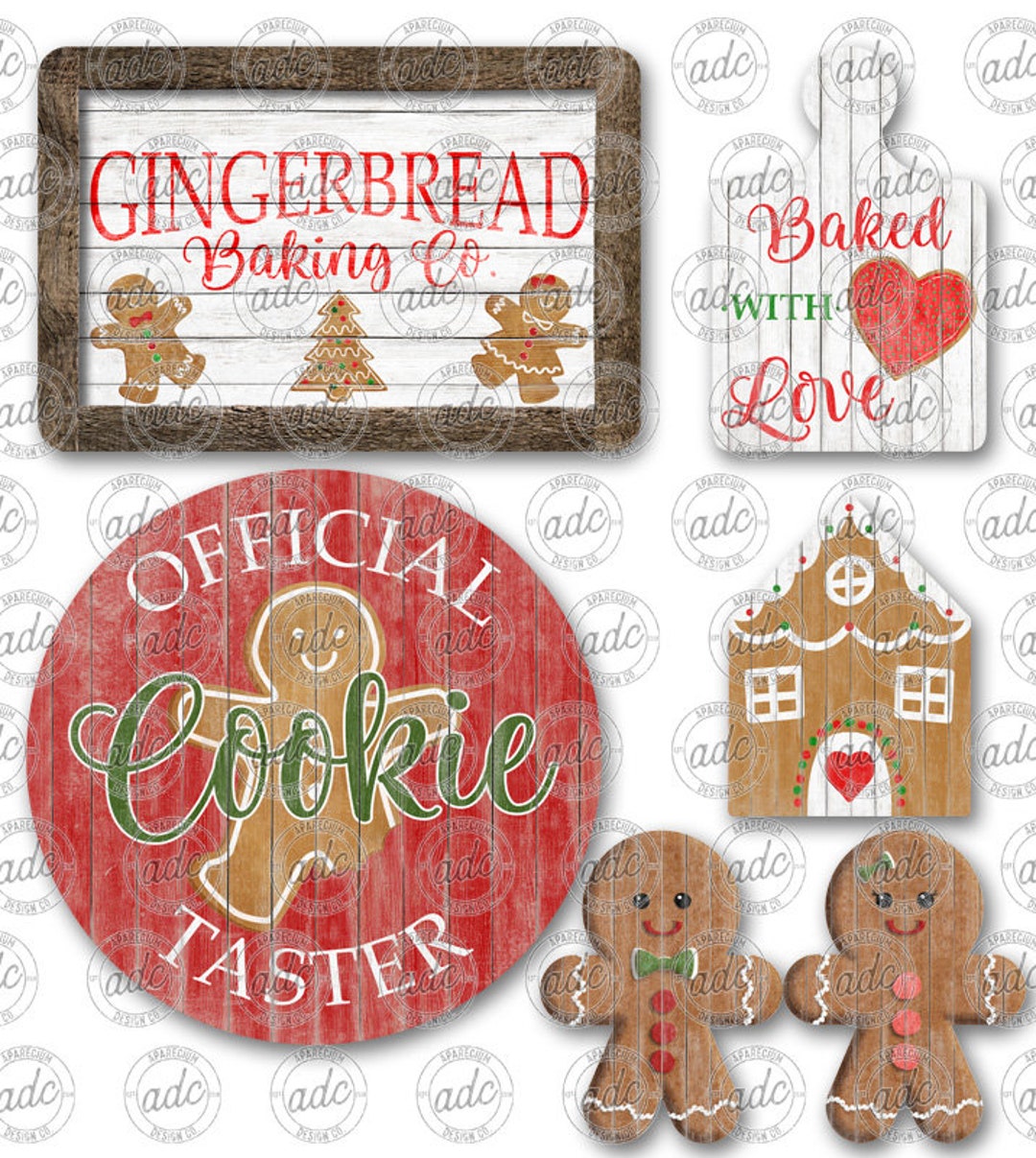 DIGITAL FILE Gingerbread Tiered Tray Sublimation Design Template Bundle ...