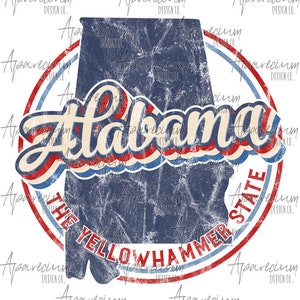 DIGITALE DATEI Retro Bundesstaat Alabama Sublimationsdesign