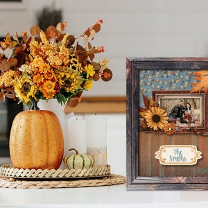 DIGITAL FILE Fall Photo Wooden Frame Dry Erase Board Sublimation Design Template