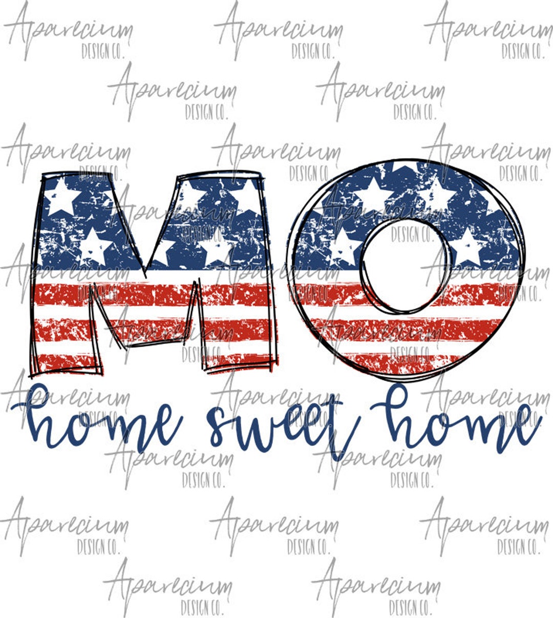 DIGITAL FILE Distressed American Flag Missouri State Abbreviation Home