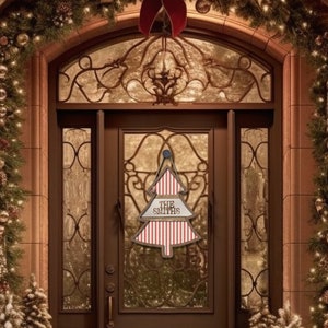 DIGITAL FILE Red Ticking Fabric Grain Sack Christmas Tree Sublimation Design