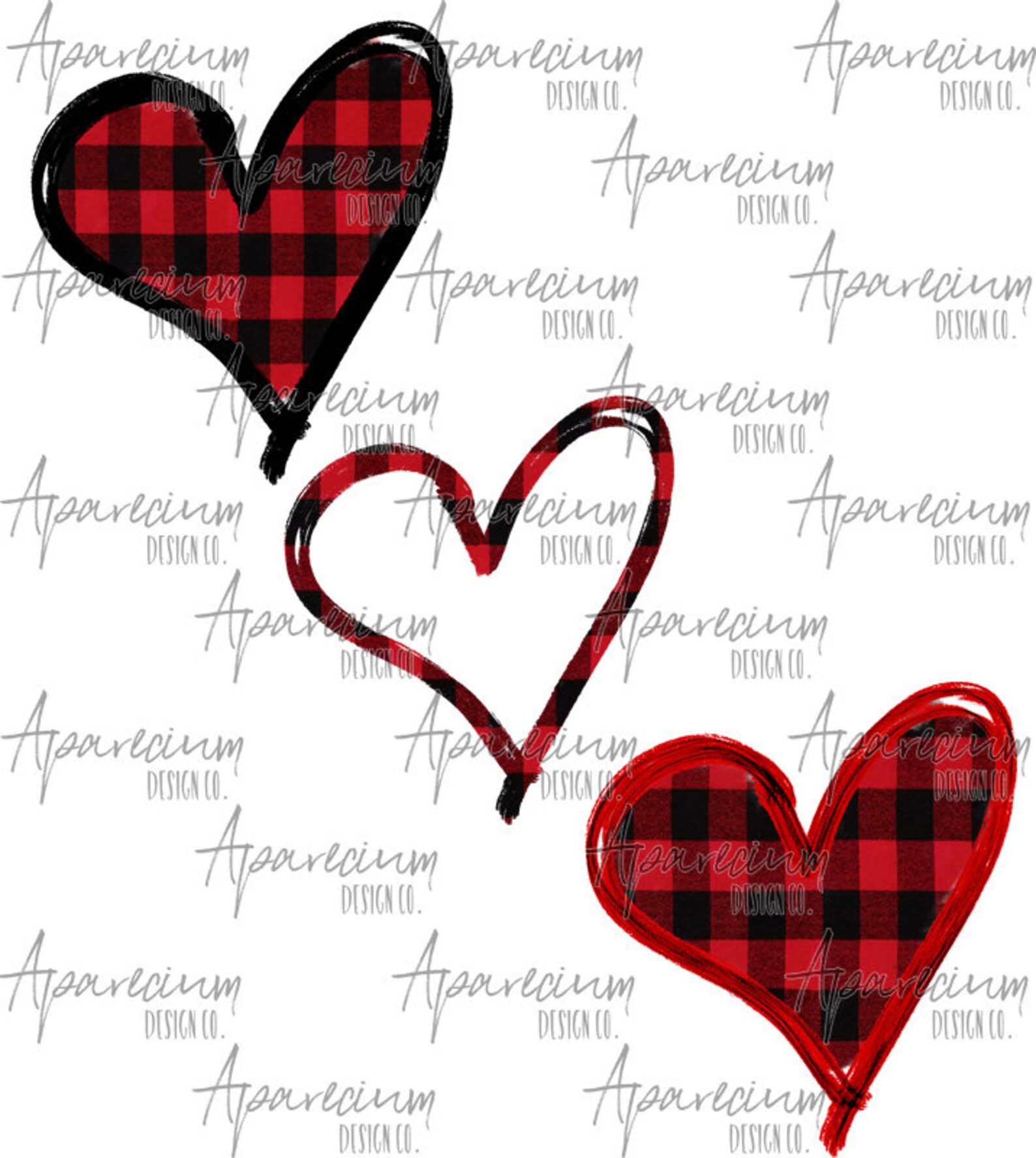 DIGITAL FILE Buffalo Plaid Heart Valentine’s Day - Etsy