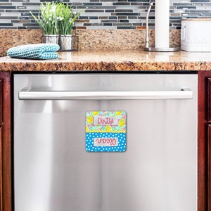 DIGITAL FILE Bright Lemon Polka Dot Dishwasher Magnet Sublimation Design