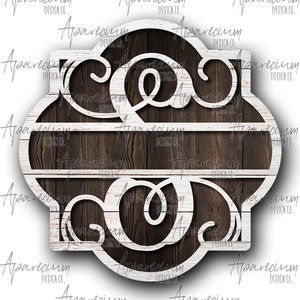DIGITAL FILE White Shiplap Split Monogram S Quatrefoil Door Hanger Sublimation Design