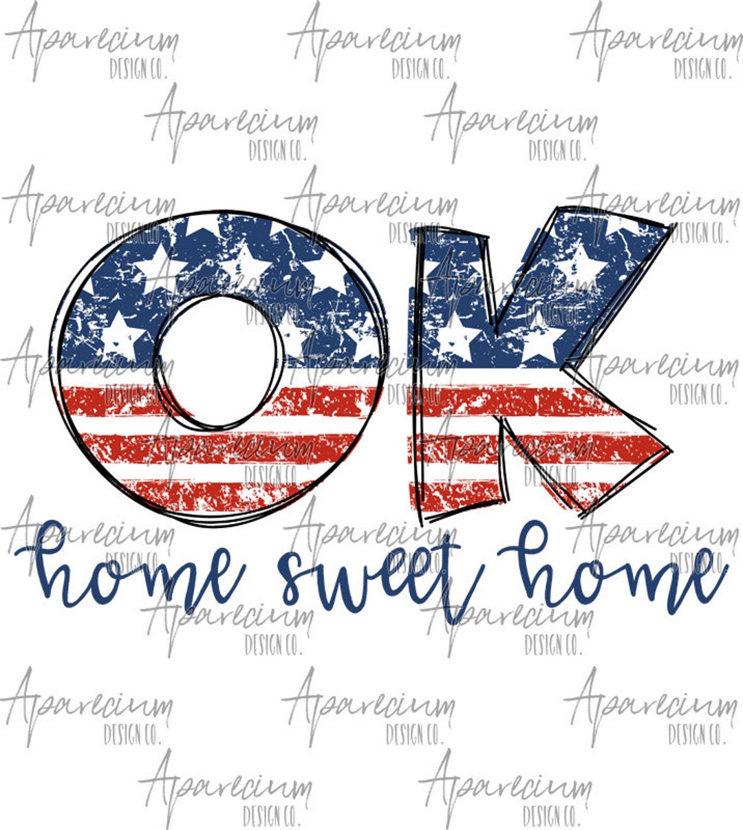 DIGITAL FILE Distressed American Flag Oklahoma State Abbreviation Home