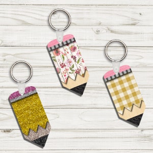 DIGITAL FILE Pencil Trio Keychain Sublimation Design