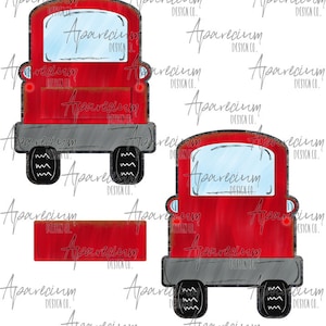 DIGITAL FILE Red Rusty Truck Sublimation Design