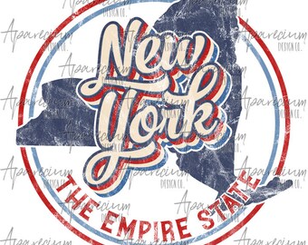 DIGITAL FILE Retro State of New York Sublimation Design