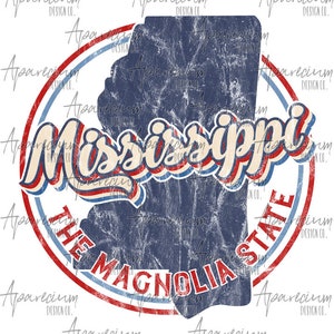 DIGITAL FILE Retro State of Mississippi Sublimation Design