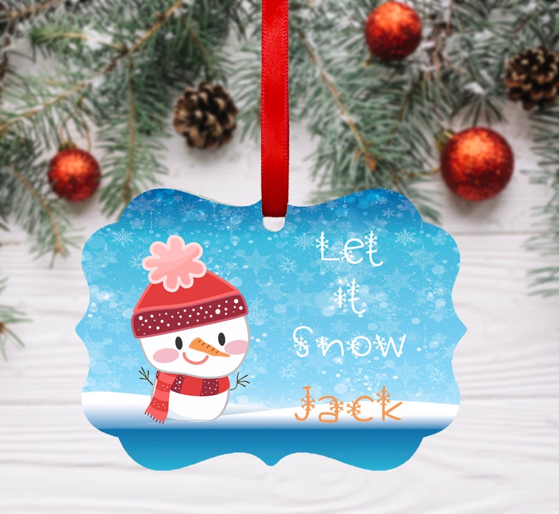 Download Let it Snow Boy Snowman Christmas Ornament Sublimation | Etsy