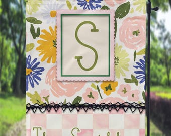 DIGITAL FILE Floral Summer Garden Flag Sublimation Template