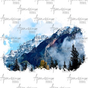 DIGITAL FILE Mountain Scene Sublimation Design