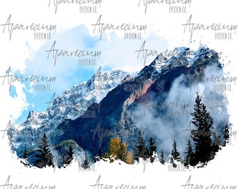 DIGITAL FILE Mountain Scene Sublimation Design