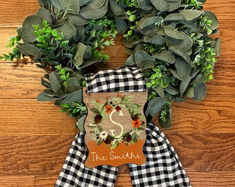 DIGITAL FILE Wooden Fall Wreath Sash Charm Sublimation Design