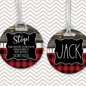DIGITALE DATEI Holz Buffalo Plaid Holzfäller Do Not Touch Baby Boy Bag Tag Sublimation Design