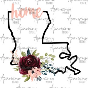 DIGITAL FILE Boho Floral Louisiana Sublimation Design