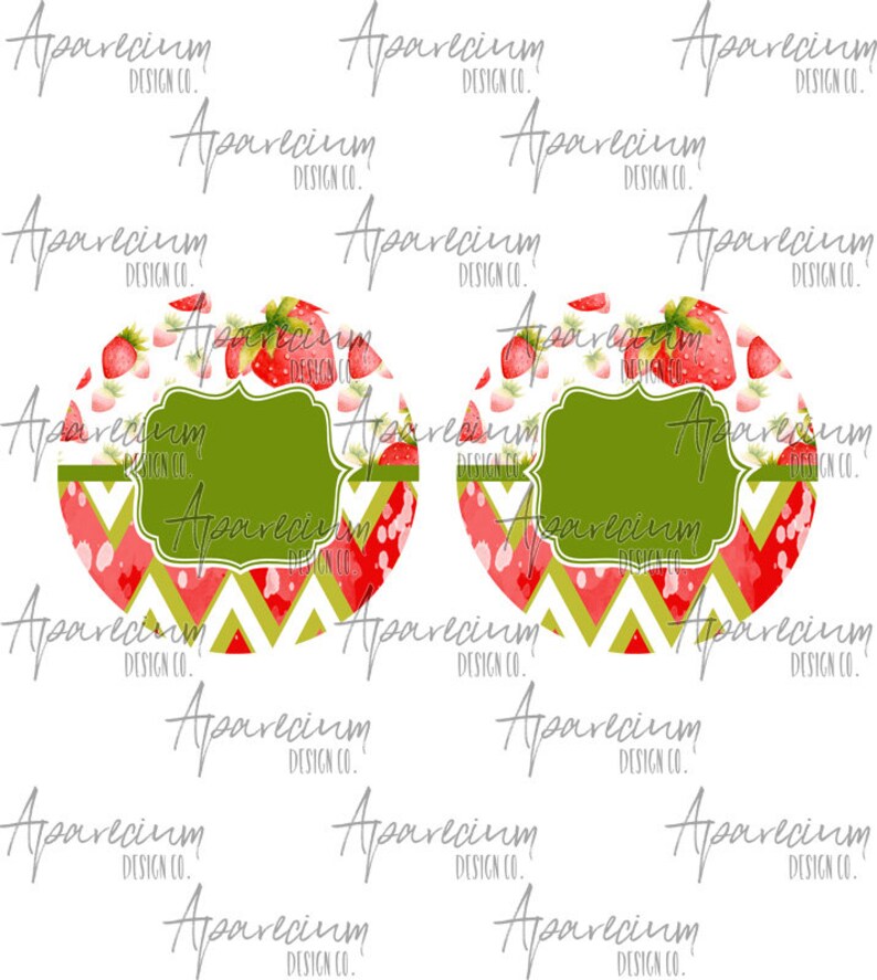 Download Chevron Strawberry Car Coaster Sublimation Template | Etsy