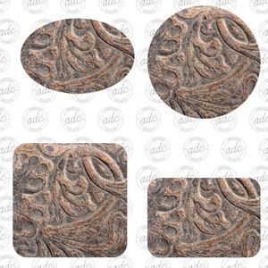 DIGITAL FILE Distressed Tooled Leather Look Patch Sublimation Design Bundle