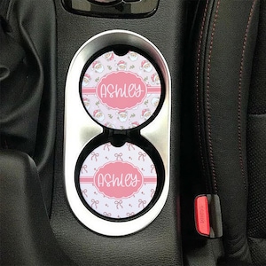 ARQUIVO DIGITAL Modelo de sublimação para porta-copos de carro de Natal Groovy Santa and Bow