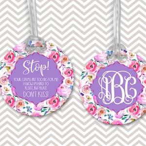 DIGITALE DATEI Lila, Teal und Pink Do Not Touch Baby Girl Bag Tag Sublimation Design