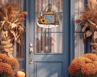 DIGITAL FILE Floral Wooden Look Chippy Painted Fall Pumpkin Sublimation Design