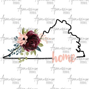 DIGITAL FILE Boho Floral Virginia Sublimation Design