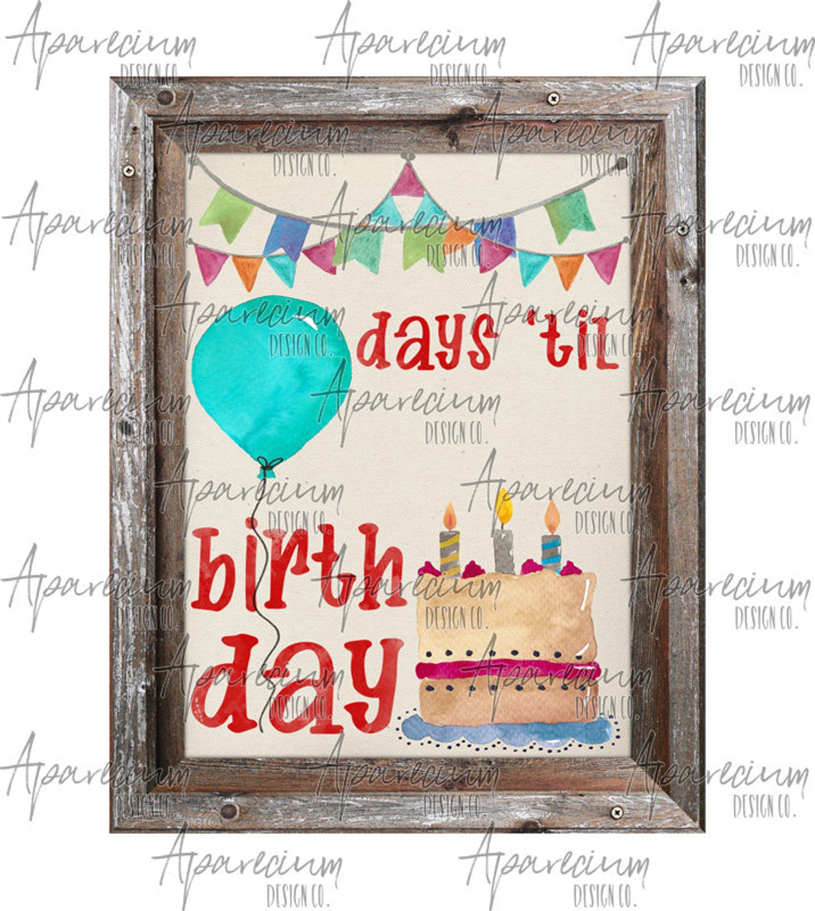 Birthday Countdown Dry Erase Board Sublimation Design Template Etsy