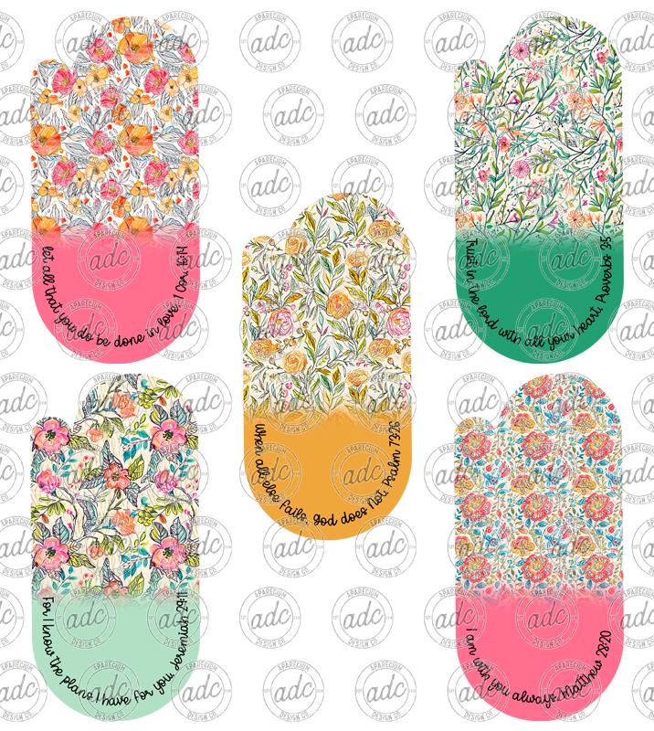 DIGITALE DATEI Bunte Blumen Schrift Büroklammer Lesezeichen Sublimation Design Bundle