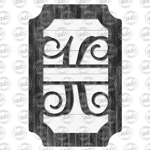 DIGITAL FILE Letter K Fancy Shaped Split Monogram Ribbon Holder Door Hanger Sublimation Design