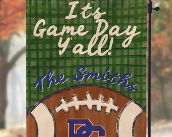 DIGITAL FILE Hand Painted Football Game Day Garden Flag Sublimation Template