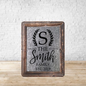 DIGITAL FILE Galvanized Wood Frame Family Name Sign Dry Erase Board Sublimation Design Template