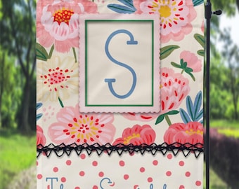DIGITAL FILE Floral Summer Garden Flag Sublimation Template
