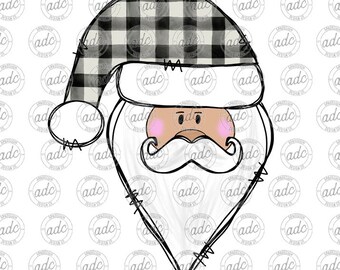 ARCHIVO DIGITAL Diseño de sublimación de Papá Noel a cuadros blancos