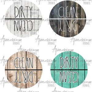 DIGITAL FILE Farmhouse Shiplap Dirty Clean Dishwasher Magnet Sublimation Design Bundle