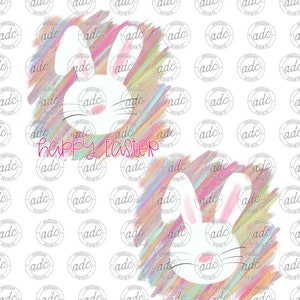 DIGITAL FILE Pastel Easter Bunny Easter Sublimation Design