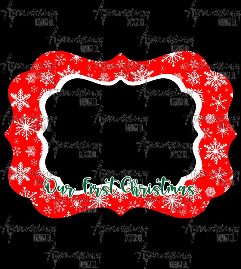 Download Our First Christmas Wedding Photo Ornament Sublimation | Etsy