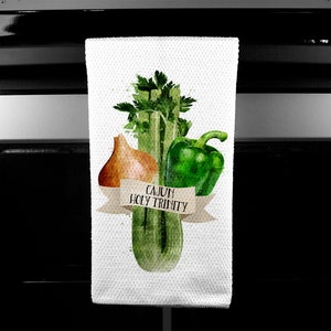 DIGITAL FILE Cajun Holy Trinity Vegetable Dish Towel Sublimation Design