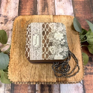 DIGITALE DATEI Vintage Lace Schmuck Box Sublimation Vorlage