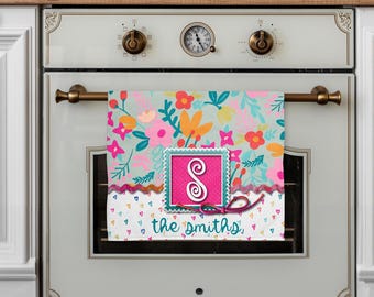 DIGITAL FILE Hearts and Floral Dish Towel Sublimation Design