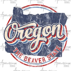 DIGITAL FILE Retro State of Oregon Sublimation Design
