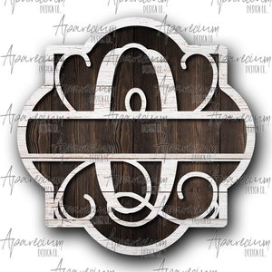 DIGITAL FILE White Shiplap Split Monogram Q Quatrefoil Door Hanger Sublimation Design
