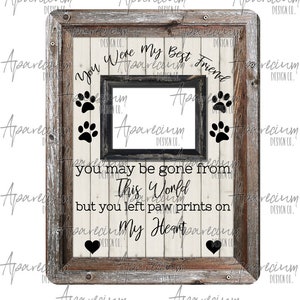 DIGITAL FILE Personalizable Dog Memorial 8x10 Dry Erase Board Sublimation Design Template