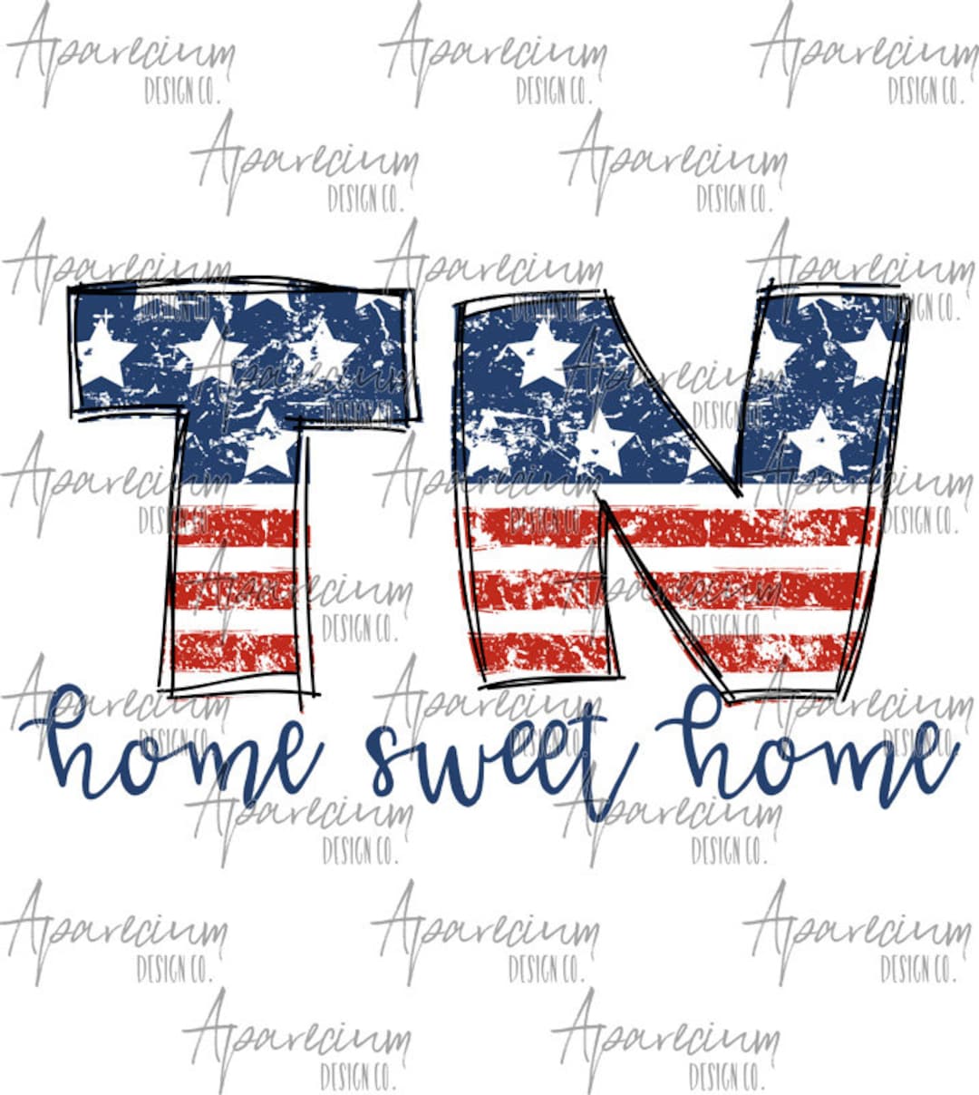 DIGITAL FILE Distressed American Flag Tennessee State Abbreviation Home