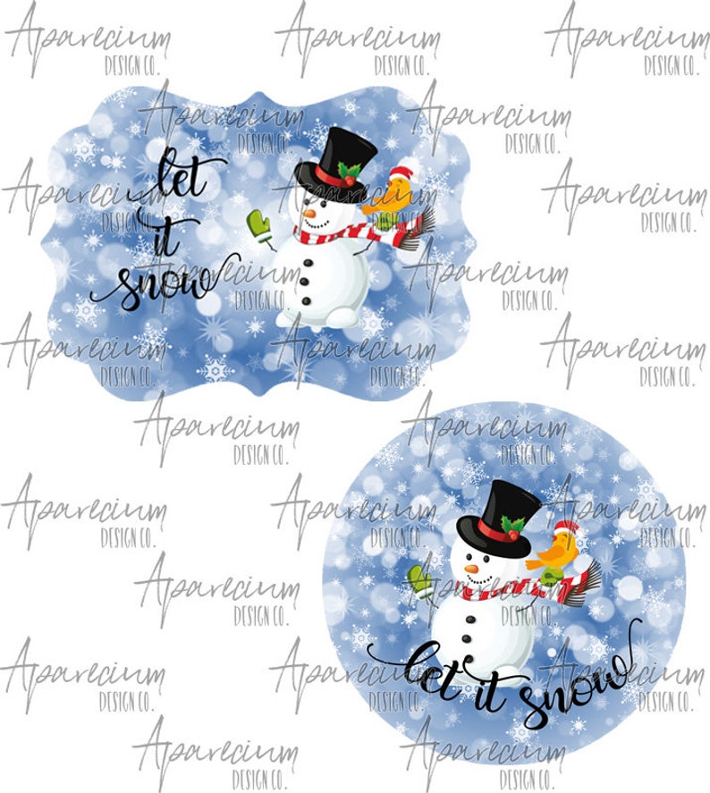Download Let it Snow Snowman Christmas Ornament Sublimation ...