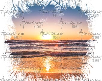 DIGITAL FILE Beach Sunrise Sublimation Design
