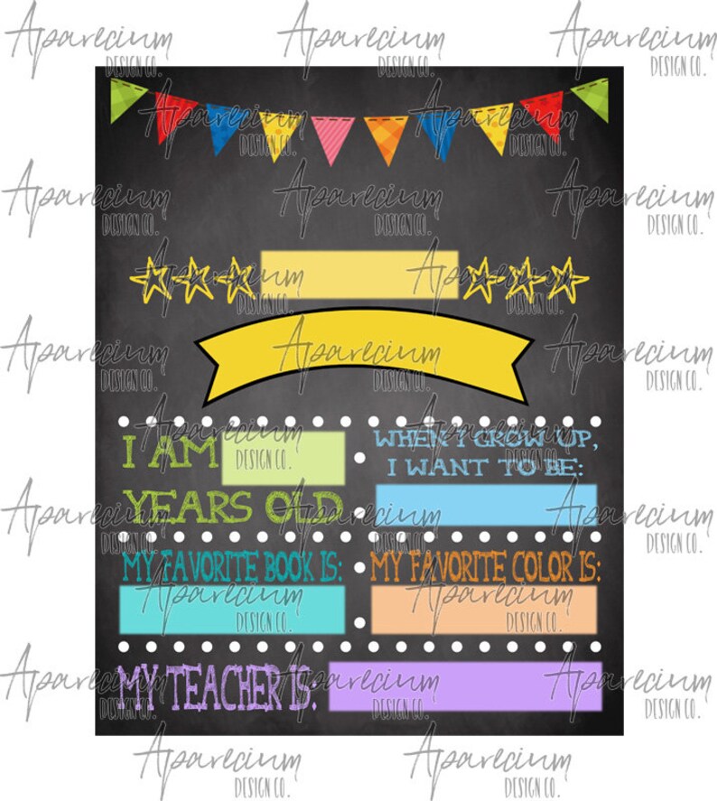 Colorful First Day/last Day of School Dry Erase Board Etsy