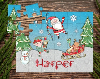DIGITAL FILE Winter Wonderland Christmas Puzzle Sublimation Design Template