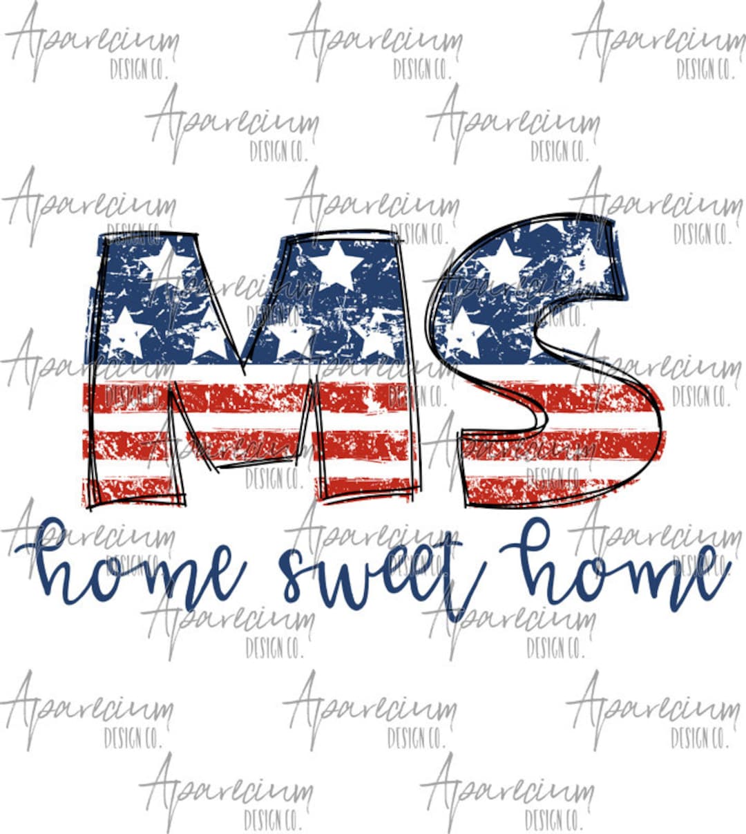 DIGITAL FILE Distressed American Flag Mississippi State Abbreviation
