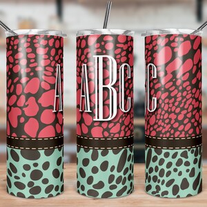 DIGITAL FILE Wild Animal Print Skinny Tumbler Sublimation Design